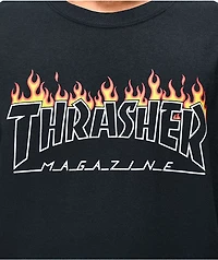 Thrasher Scorched Outline Black T-Shirt