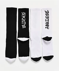 Thrasher Skate & Destroy White & Black 2 Pack Crew Socks