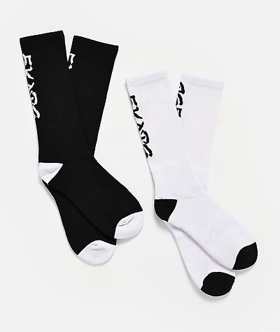 Thrasher Skate & Destroy White & Black 2 Pack Crew Socks