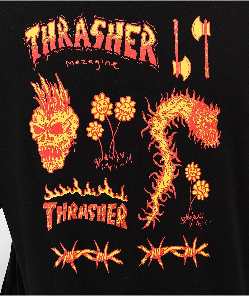 Thrasher Sketch Black T-Shirt