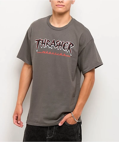 Thrasher Slash Charcoal T-Shirt