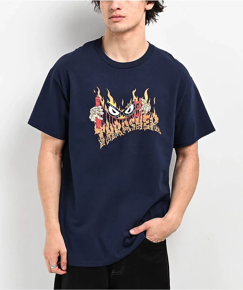 Thrasher Sucka Free Navy T-Shirt