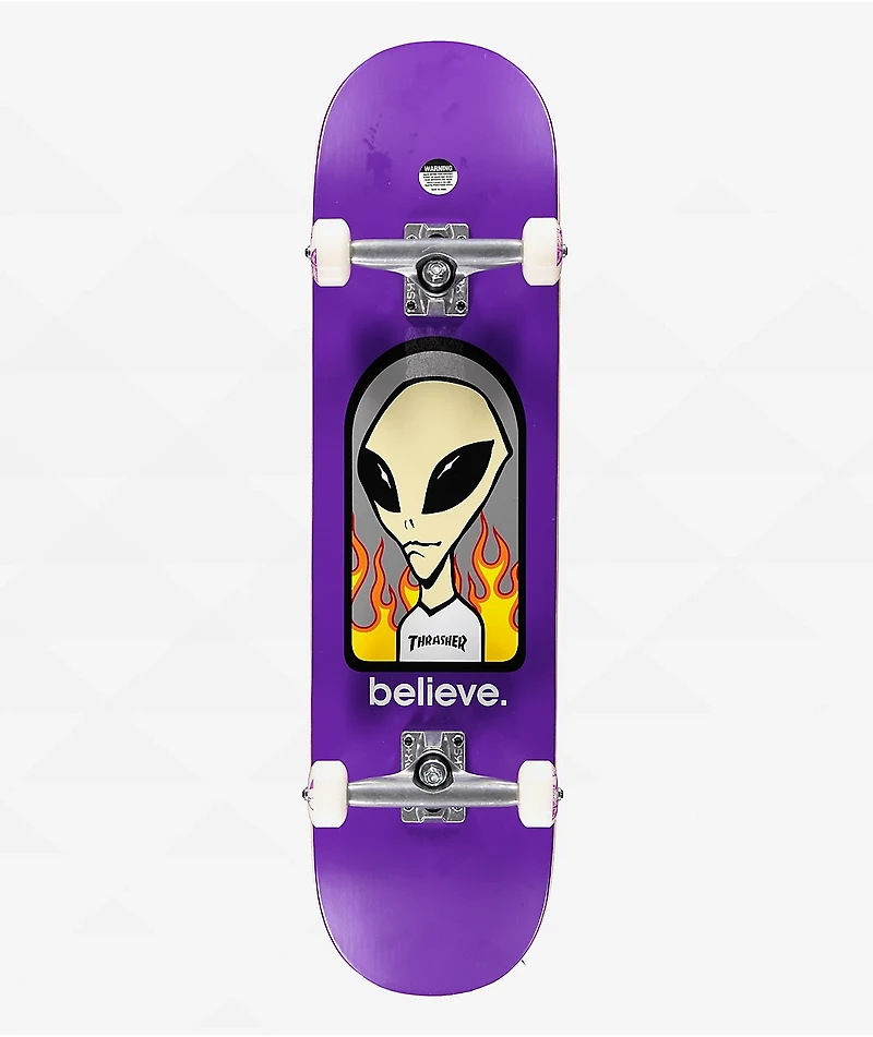 Thrasher x Alien Workshop Believe 8.25" Skateboard Complete