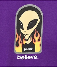 Thrasher x Alien Workshop Believe Purple T-Shirt