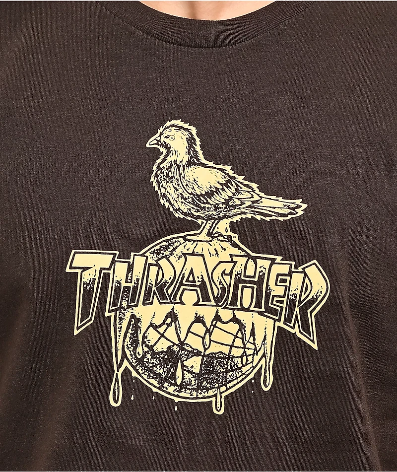 Thrasher x Anti-Hero Cover Earth Dark Brown T-Shirt
