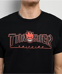 Thrasher x Spitfire Bighead Outline Black T-Shirt