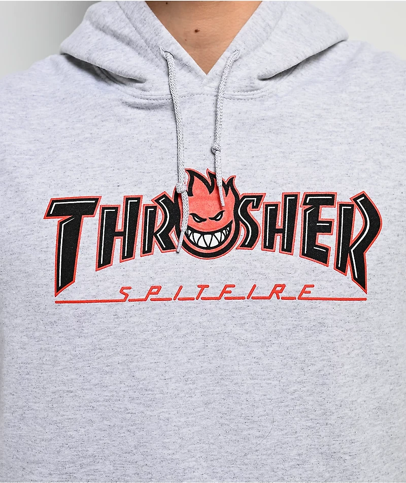 Thrasher x Spitfire Bighead Outline Grey Hoodie