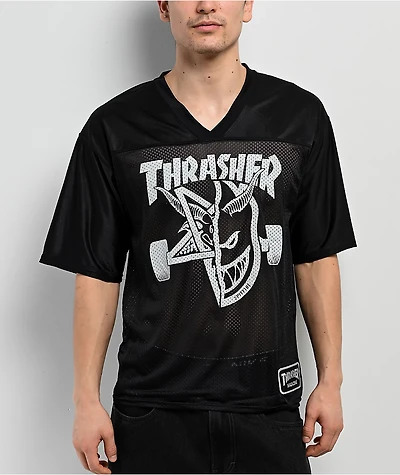 Thrasher x Spitfire Thrash & Burn Black Football Jersey