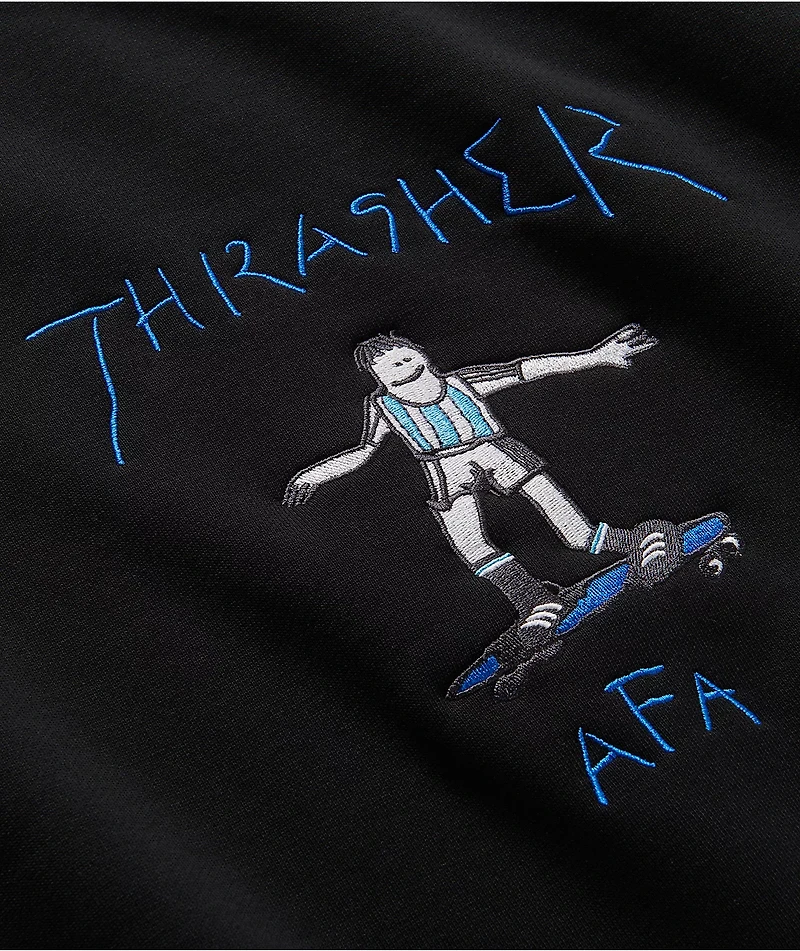 Thrasher x adidas x AFA Gonz Black Crewneck Sweatshirt