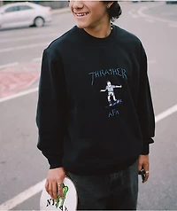 Thrasher x adidas x AFA Gonz Black Crewneck Sweatshirt