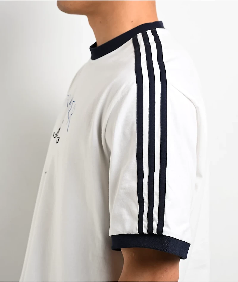 Thrasher x adidas x AFA Gonz White & Blue Ringer T-Shirt