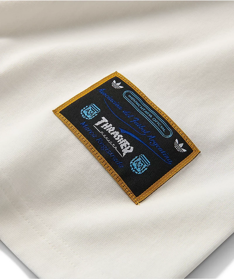 Thrasher x adidas x AFA Gonz White & Blue Ringer T-Shirt