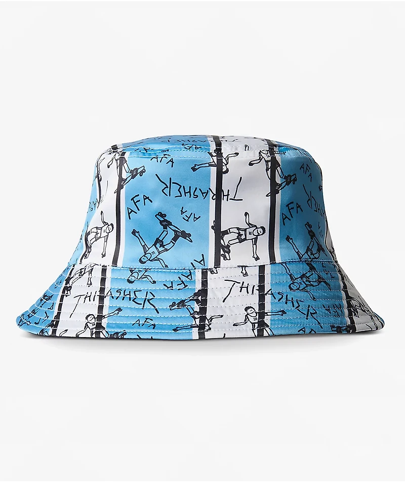 Thrasher x adidas x AFA Reversible Black & Blue Bucket Hat