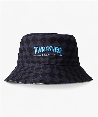 Thrasher x adidas x AFA Reversible Black & Blue Bucket Hat