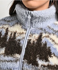 Thread & Supply Ice Mountain Blue & White Sherpa Jacket