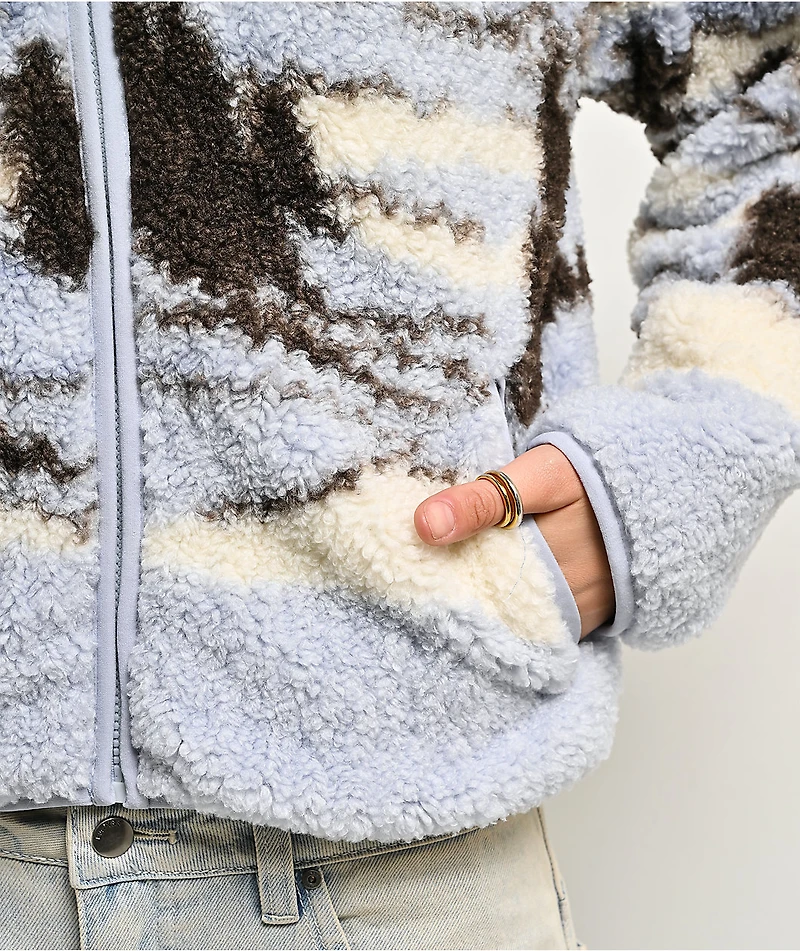 Thread & Supply Ice Mountain Blue & White Sherpa Jacket