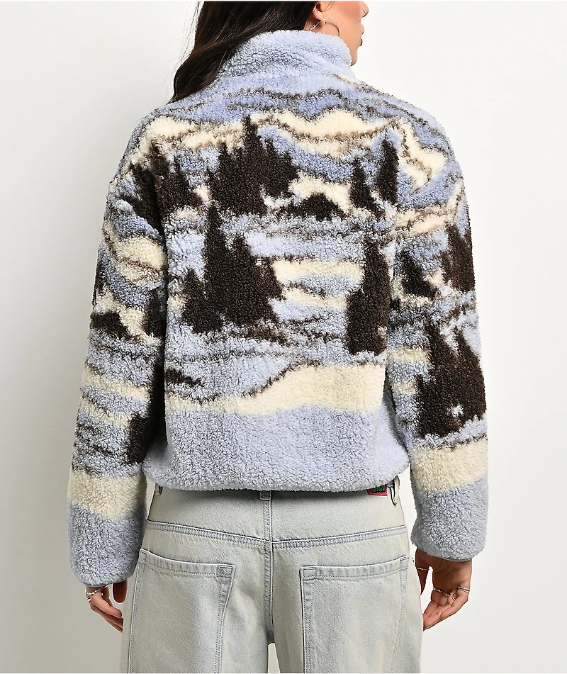 Thread & Supply Ice Mountain Blue & White Sherpa Jacket