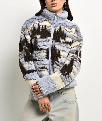Thread & Supply Ice Mountain Blue & White Sherpa Jacket