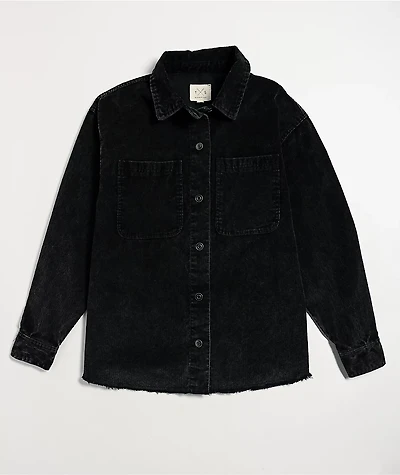 Thread & Supply Jackson Corduroy Black Wash Long Sleeve Button Up Shirt
