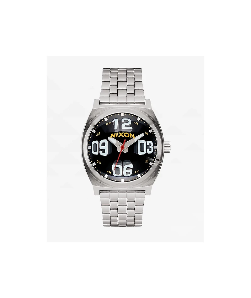 Time Teller Fisheye Silver & Black Analog Watch