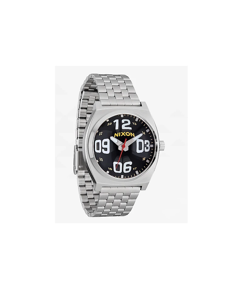 Time Teller Fisheye Silver & Black Analog Watch