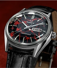 Timex Vega Reissue Black Crocodile & Red Analog Watch