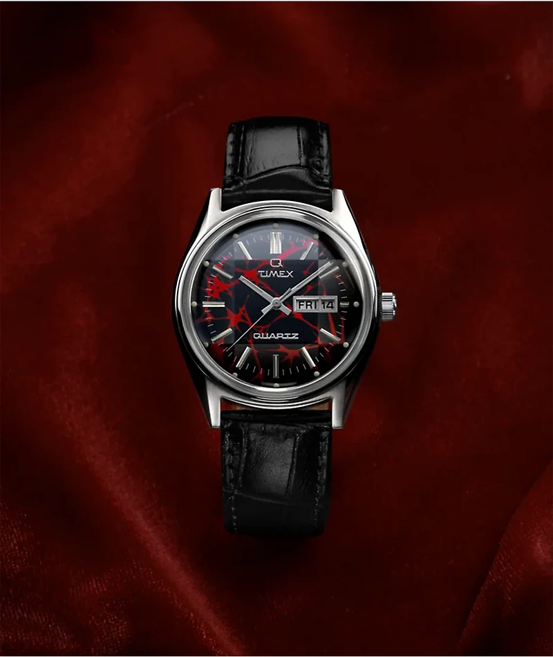 Timex Vega Reissue Black Crocodile & Red Analog Watch