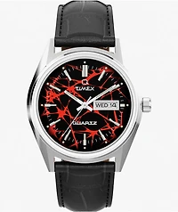 Timex Vega Reissue Black Crocodile & Red Analog Watch