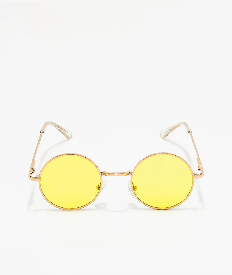 Tiny Yellow Round Sunglasses