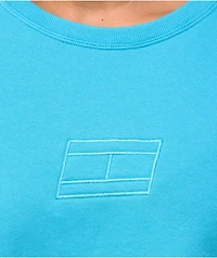 Tommy Hilfiger Scuba Blue Crop Crewneck Sweatshirt