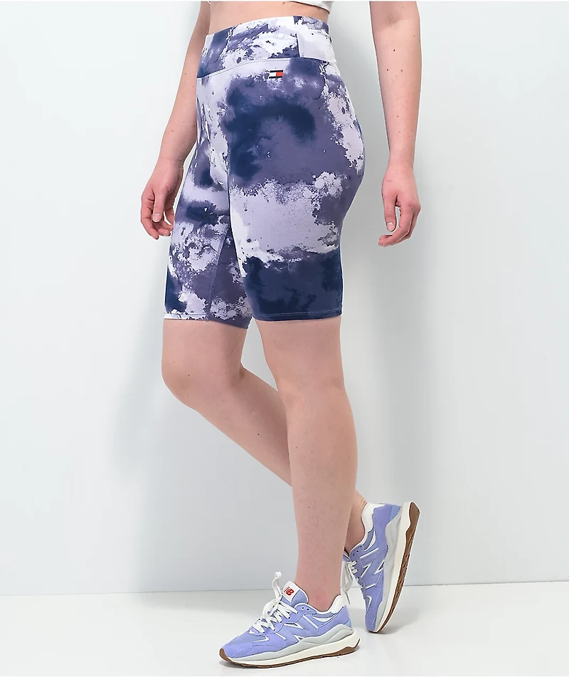Tommy Hilfiger Watercolor Blue & White Bike Shorts