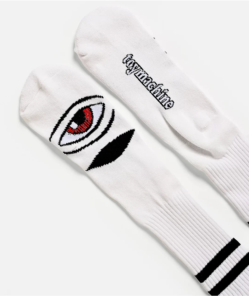 Toy Machine Eye White Crew Socks