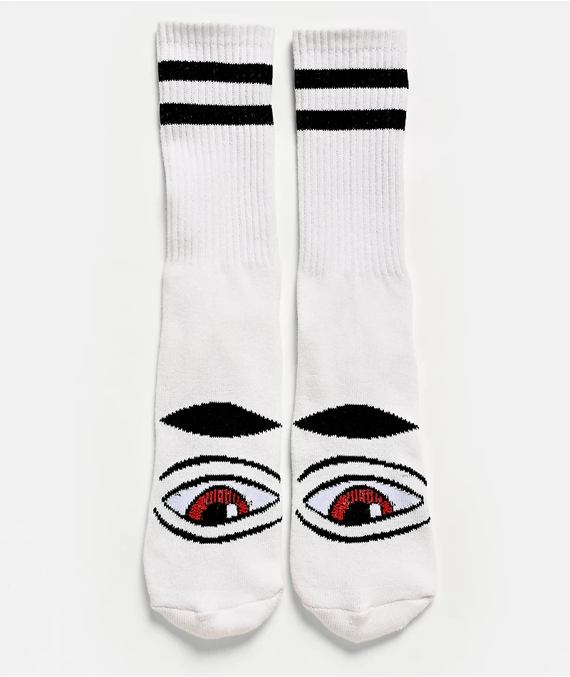Toy Machine Eye White Crew Socks