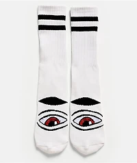 Toy Machine Eye White Crew Socks