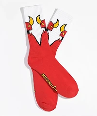 Toy Machine Sketchy Monster Red & White Crew Socks