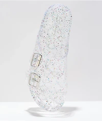 Trillium Amar Clear Glitter Slide Sandals