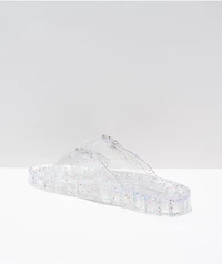 Trillium Amar Clear Glitter Slide Sandals