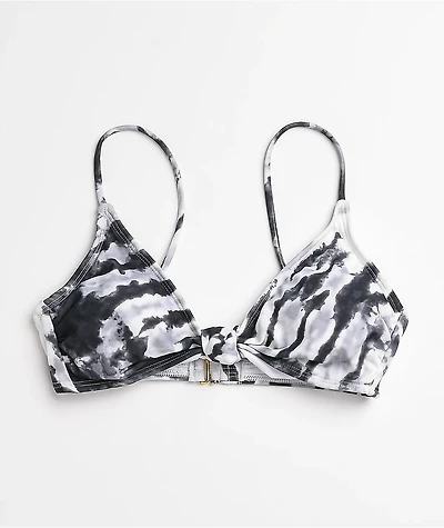 Trillium Audry Black & White Tie Dye Triangle Bikini Top