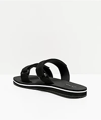 Trillium Black & White 2 Strap Slide Sandals