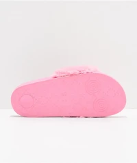 Trillium Bright Pink Fur Slide Sandals