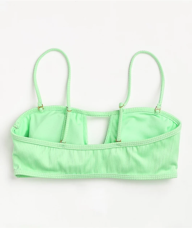 Trillium Gabby Mint Ribbed Bandeau Bikini Top