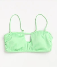 Trillium Gabby Mint Ribbed Bandeau Bikini Top