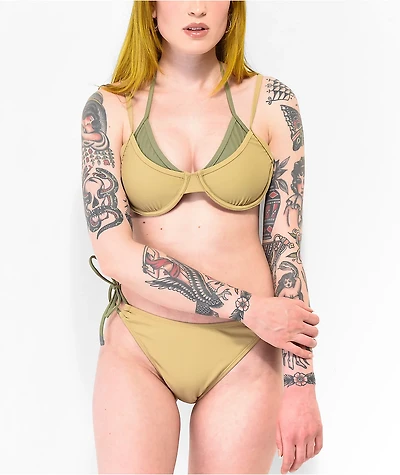 Trillium Izzy Beige High Leg Bikini Bottom