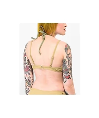 Trillium Izzy Double Layer Beige Triangle Bikini Top