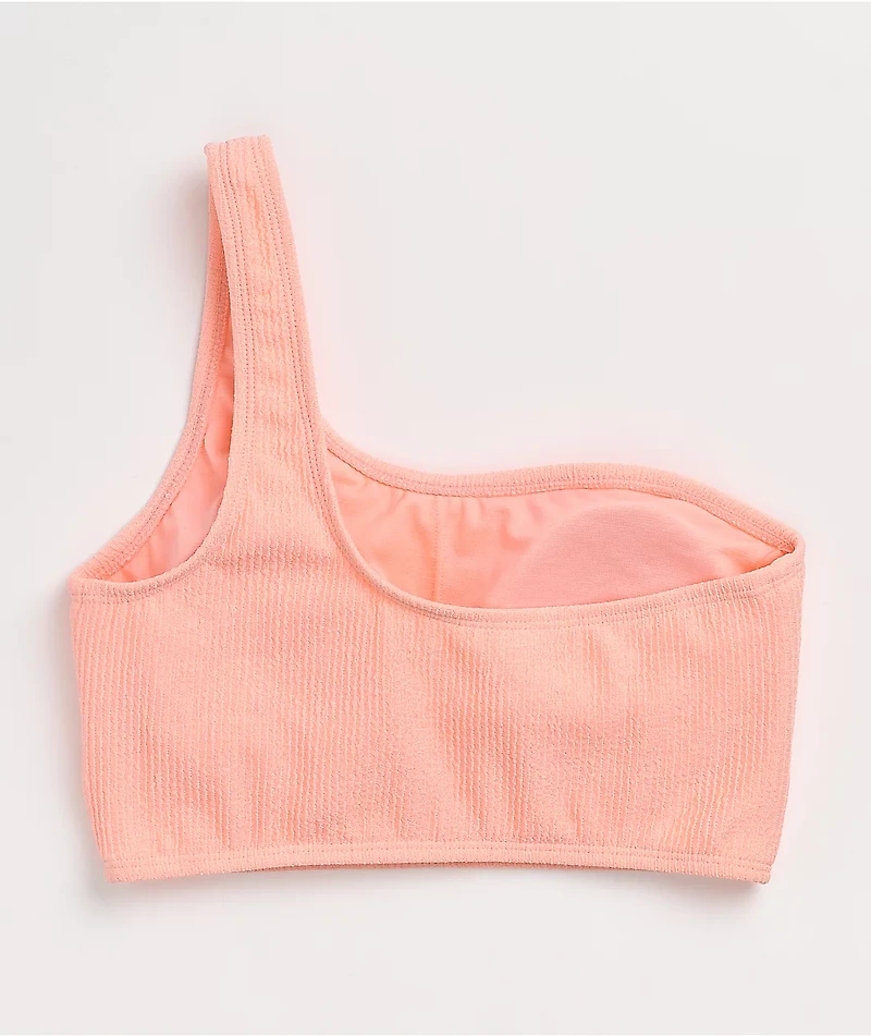 Trillium Kenni Pink Smocked One Shoulder Bikini Top