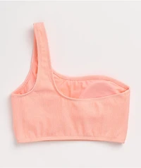 Trillium Kenni Pink Smocked One Shoulder Bikini Top
