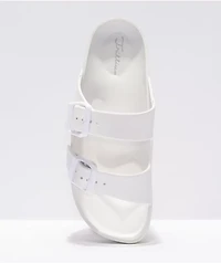 Trillium White 2 Strap Slide Sandals