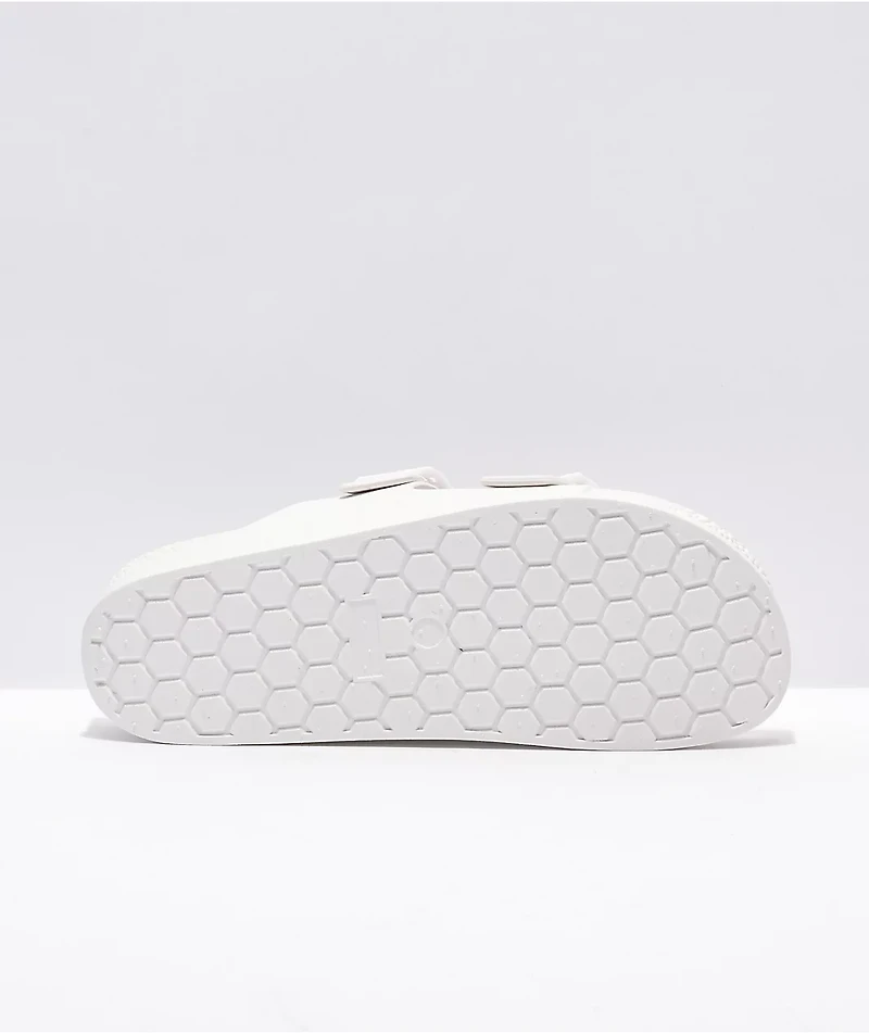 Trillium White 2 Strap Slide Sandals