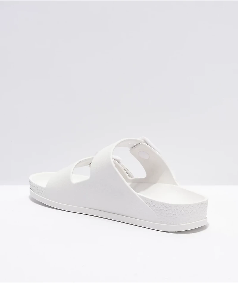 Trillium White 2 Strap Slide Sandals