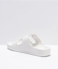 Trillium White 2 Strap Slide Sandals